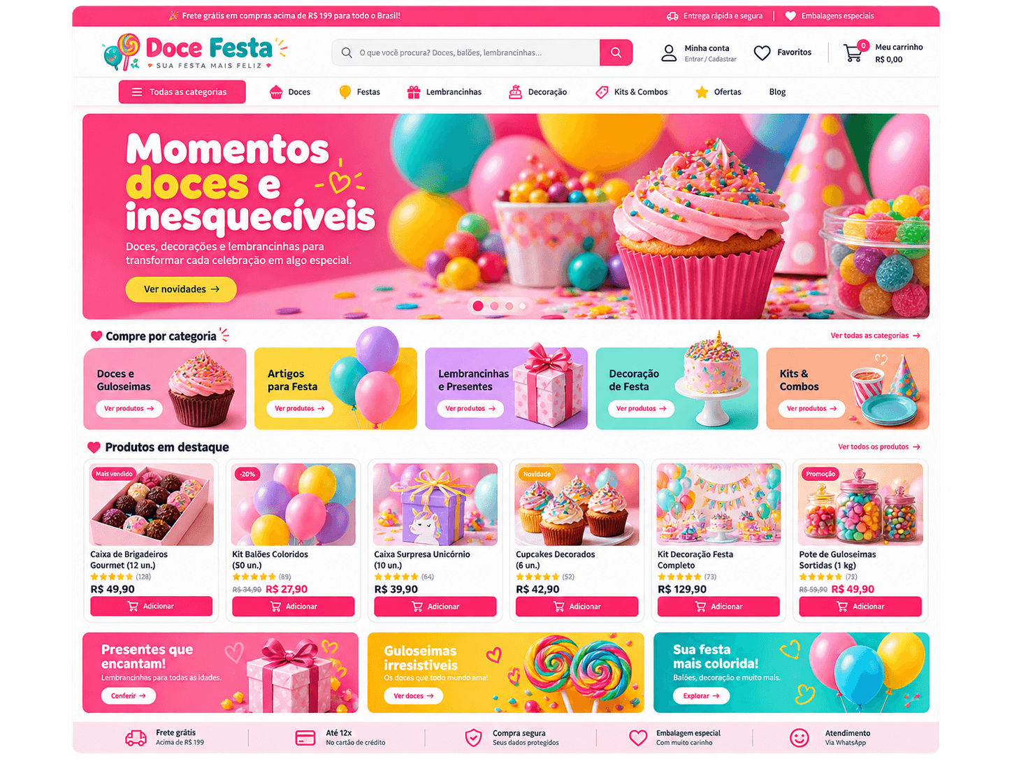 Preview do tema Doce Festa