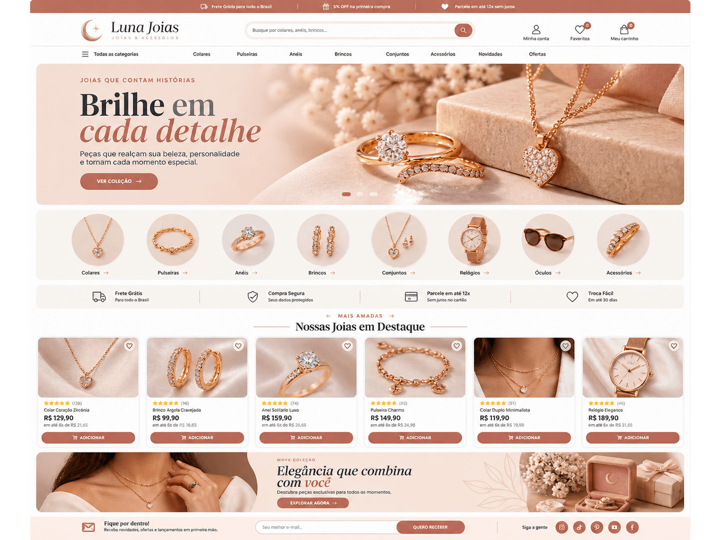 Preview do tema Luna Joias